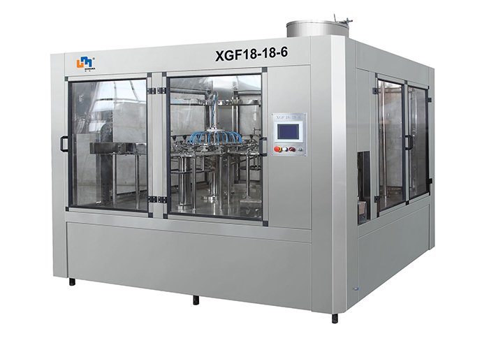 XGF18-18-6 Normal Pressure 3-in-1 Unit For Bottle Washing, Sealing Non Gas Drink, FIlling Machine