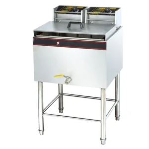 Electric Deep Fryer 1-Tank 2-Basket with Tap Standing Type, 27L